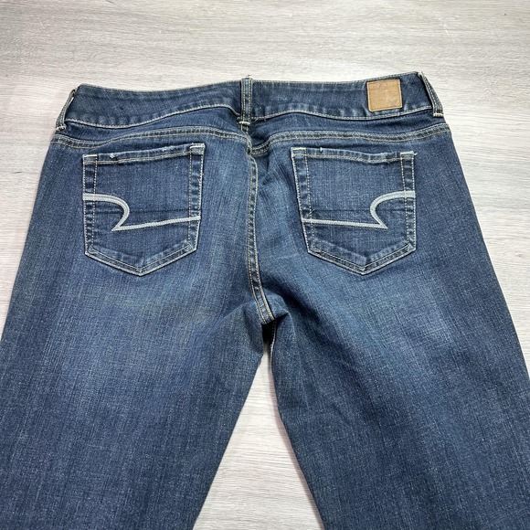 American Eagle Artist Jeans Womens 12 Tall Blue Stretch Flare Bootcut Denim - Picture 4 of 15